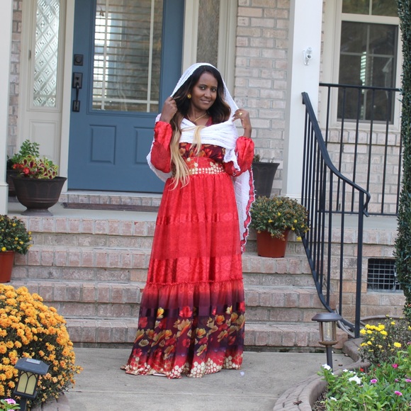 white christmas dresses Ethiopian Eritrean Habesha Light Green Chiffon Dress